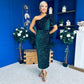Daniella Sequin Occasion Midi Dress Forest