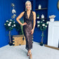 Paula Sequin Detail Halterneck Dress Coco