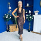 Paula Sequin Detail Halterneck Dress Coco