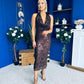 Paula Sequin Detail Halterneck Dress Coco