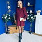 Ann-Marie Cord Mini Shift Dress Burgundy