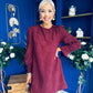 Ann-Marie Cord Mini Shift Dress Burgundy