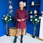Ann-Marie Cord Mini Shift Dress Burgundy