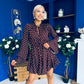 Katie High Neck Mini Dress Polka Chocolate