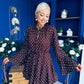Katie High Neck Mini Dress Polka Chocolate