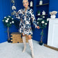 Dorothy Printed Mini Shirt Dress Blue