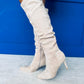 Jason Faux Suede Knee High Boots Beige