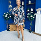 Dorothy Printed Mini Shirt Dress Blue