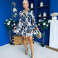 Dorothy Printed Mini Shirt Dress Blue