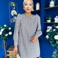 Stephanie Mini Shift Dress Taupe Check