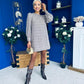 Stephanie Mini Shift Dress Taupe Check