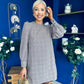 Stephanie Mini Shift Dress Taupe Check