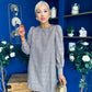 Stephanie Mini Shift Dress Taupe Check