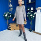 Stephanie Mini Shift Dress Taupe Check
