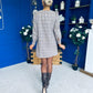 Stephanie Mini Shift Dress Taupe Check