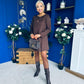Codi Faux Suede Mini Shift Dress Chocolate