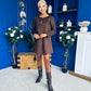 Codi Faux Suede Mini Shift Dress Chocolate