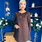 Codi Faux Suede Mini Shift Dress Chocolate