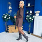 Codi Faux Suede Mini Shift Dress Chocolate