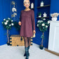 Codi Faux Suede Mini Shift Dress Burgundy
