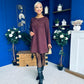 Codi Faux Suede Mini Shift Dress Burgundy