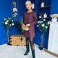 Codi Faux Suede Mini Shift Dress Burgundy