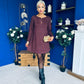 Codi Faux Suede Mini Shift Dress Burgundy