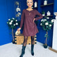Codi Faux Suede Mini Shift Dress Burgundy