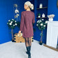 Codi Faux Suede Mini Shift Dress Burgundy