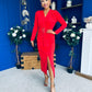 Ester Detailed Midi Dress Red