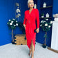 Ester Detailed Midi Dress Red