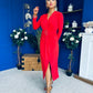 Ester Detailed Midi Dress Red
