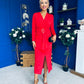 Ester Detailed Midi Dress Red
