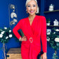 Ester Detailed Midi Dress Red