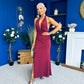 Kily Detailed Halterneck Maxi Dress Wine