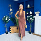 Kily Detailed Halterneck Maxi Dress Chocolate