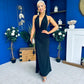 Kily Detailed Halterneck Maxi Dress Black