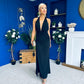 Kily Detailed Halterneck Maxi Dress Black
