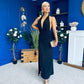 Kily Detailed Halterneck Maxi Dress Black