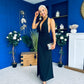 Kily Detailed Halterneck Maxi Dress Black