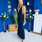 Kily Detailed Halterneck Maxi Dress Black