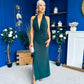 Kily Detailed Halterneck Maxi Dress Forest