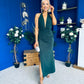 Kily Detailed Halterneck Maxi Dress Forest