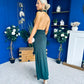 Kily Detailed Halterneck Maxi Dress Forest