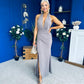 Kily Detailed Halterneck Maxi Dress Taupe