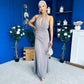 Kily Detailed Halterneck Maxi Dress Taupe