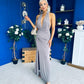 Kily Detailed Halterneck Maxi Dress Taupe