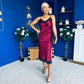 Brody Lace Detail Slinky Dress Wine