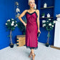 Brody Lace Detail Slinky Dress Wine