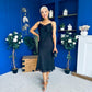 Brody Lace Detail Slinky Dress Black
